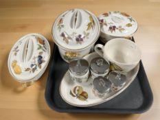 A group of Royal Worcester Evesham dinner wares, Royal Worcester egg coddlers,