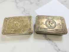 Two Princess Mary 1914 Christmas tins
