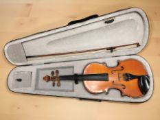 A Stentor student violin, back 13.5