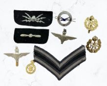 A small group of badges and insignia,