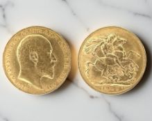 An Edward VII gold full sovereign 1909