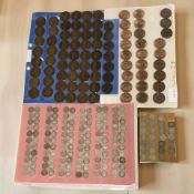 A collection of British coins including one hundred and forty six Edward VII / George V threepence