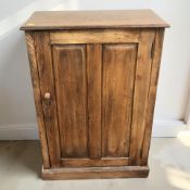 A Victorian oak and pine single door side cabinet, width 59 cm.