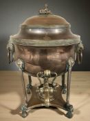 A Victorian copper and brass Samovar,