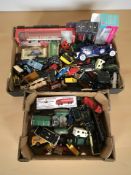 Two boxes of die cast model cars, reproduction Dinky Super Toys, Octopus truck,