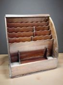 A tambour front desk-top correspondence box,
