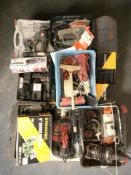 A collection of power tools and hardware to include a Tooltech 6