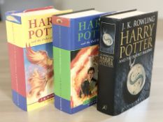 Three first edition Harry Potter books : The Order of the Phoenix,