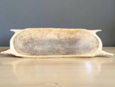 A 19th century pine dough trough, length 79 cm.