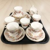 Twenty one pieces of Colclough Wayside tea china