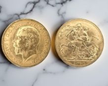 A George V gold full sovereign 1914