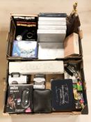 A group of electricals, gent's wristwatch, figurines, etc.