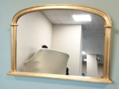A contemporary gilt over mantel mirror, width 116 cm.