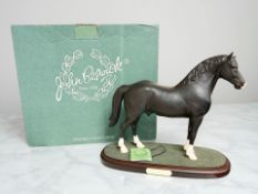 A Beswick figure, Welsh Cob Stallion, A270, black matte, length 29cm, with a John Beswick box.