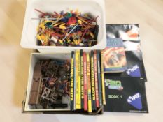 A box of 1980's annuals, War Lord, Boys, Harry Potter & The Half Blood Prince,