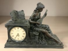A Juliana Quartz mantel timepiece, length 51 cm.