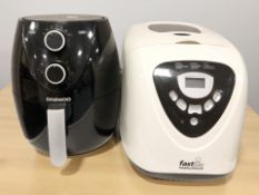 A Morphy Richards bread maker and a Daewoo air fryer.
