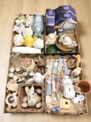 Assorted figures, ornaments, Japanese export tea china, teapots,