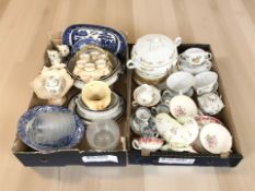Assorted tea china, dinner wares and ceramics including Wedgwood, Crown Devon Fieldings,