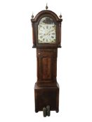 A Victorian mahogany eight day long case clock with painted dial signed 'Marshall Greenside',