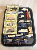 Five Darling Buds of May boxed die cast vehicles, further Lledo unboxed delivery vans, bus, etc.