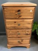 A Ducal pine four drawer chest, 54 cm x 45 cm x 96 cm.
