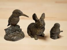 A Franklin Mint bronze figure of an owl, height 6 cm,