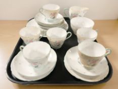 Twenty one pieces of Shelley tea china, pattern 2366.