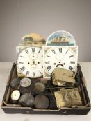 A George III painted longcase clock dial, a further dial depicting a steam ship,
