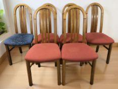 A set of six 20th century dining chairs.