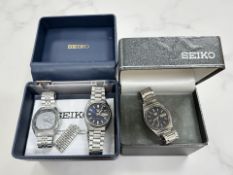 Three Gent's stainless steel Seiko '5' wristwatches,
