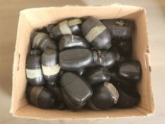 A large quantity of military plastic water canteens.