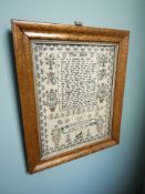 An early-Victorian tapestry sampler worked by Elizabeth Hick Aged 12 Years, dated 1839,