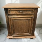 A Victorian oak single door side cabinet,