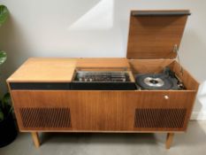 A Ferguson teak cased radiogram, length 122 cm.