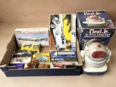 A Tomy Omni Junior robot, in box, together with a group of Airfix modelling kits, Polaroid camera,