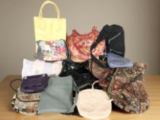 A collection of lady's handbags.