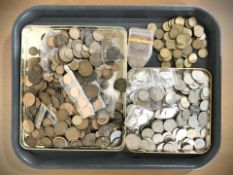 A collection of British pre-decimal coins.