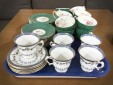 Ten pieces of Crown Staffordshire tea china,