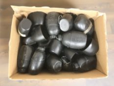 A large quantity of military plastic water canteens.