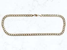 A 9ct yellow gold flat link curb chain, length 53cm. CONDITION REPORT: 41.