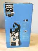 A MacAllister 100 bar pressure washer in box.