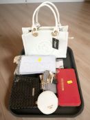 A Dune London handbag, a DKNY purse, a Love Moschino purse, a Dune powder compact purse / wallet,