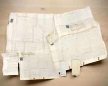 A group of 19th century indentures, most written on vellum.