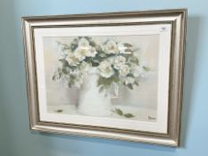 After A Dern : Still life with roses in a jug, colour print, 48 cm x 68 cm.