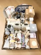 Assorted ceramics including Chokin Ware, boxed Willow Tree figurines, commemorative mugs, etc.