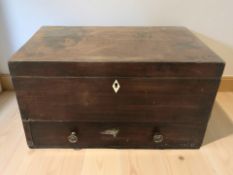 A George III mahogany jewellery box, fitted a drawer, width 36 cm.