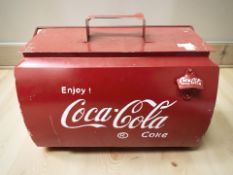 A 'Coca Cola' metal cooler, length 46 cm.