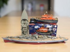 A scale model German battleship, length 127 cm,