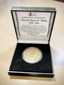 A London Mint jeweled Queen's 80th birthday golden crown,